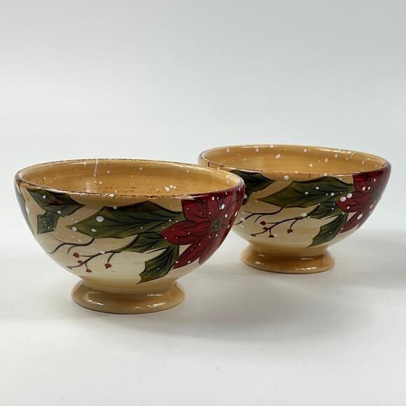 Tabletops Lifestyles Holly Jolly Snowman Cereal Soup Bowls x2 6" Christmas - Picture 2 of 10